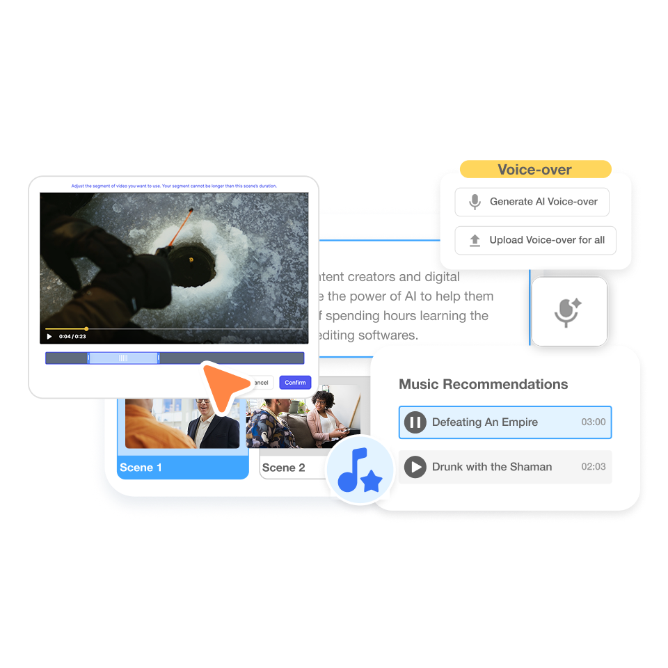 AI-generated video draft for financial updates using Visla’s financial insights video creator.